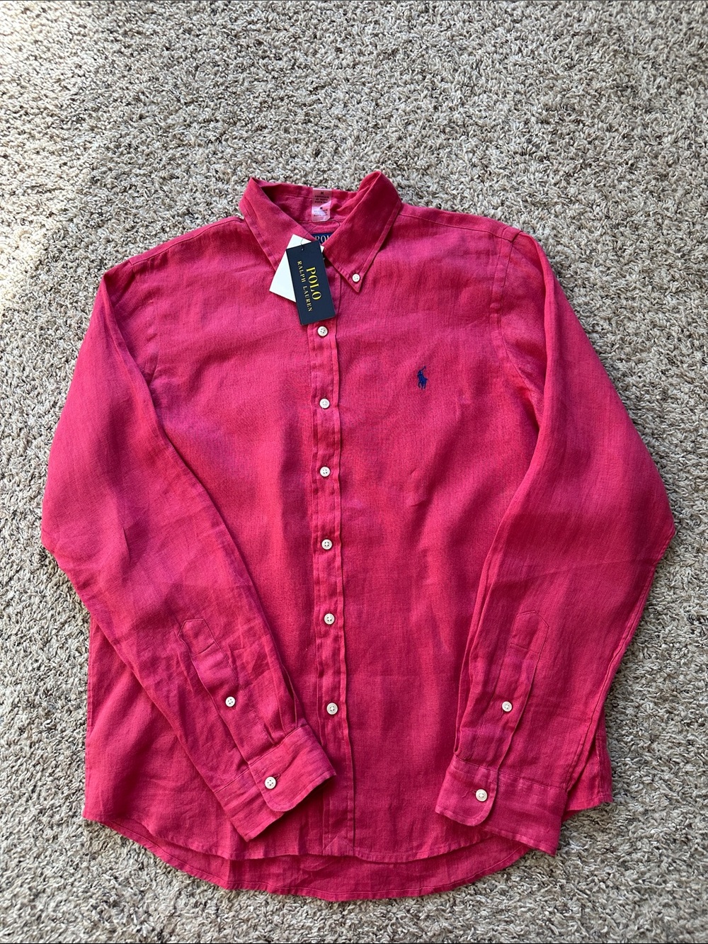 Polo by Ralph Lauren Men's Bright Pink Button-Down Shirt